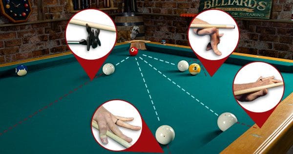 انواع دست گرفتن چوب بیلیارد